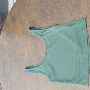 Green Ribbed Tank Top
